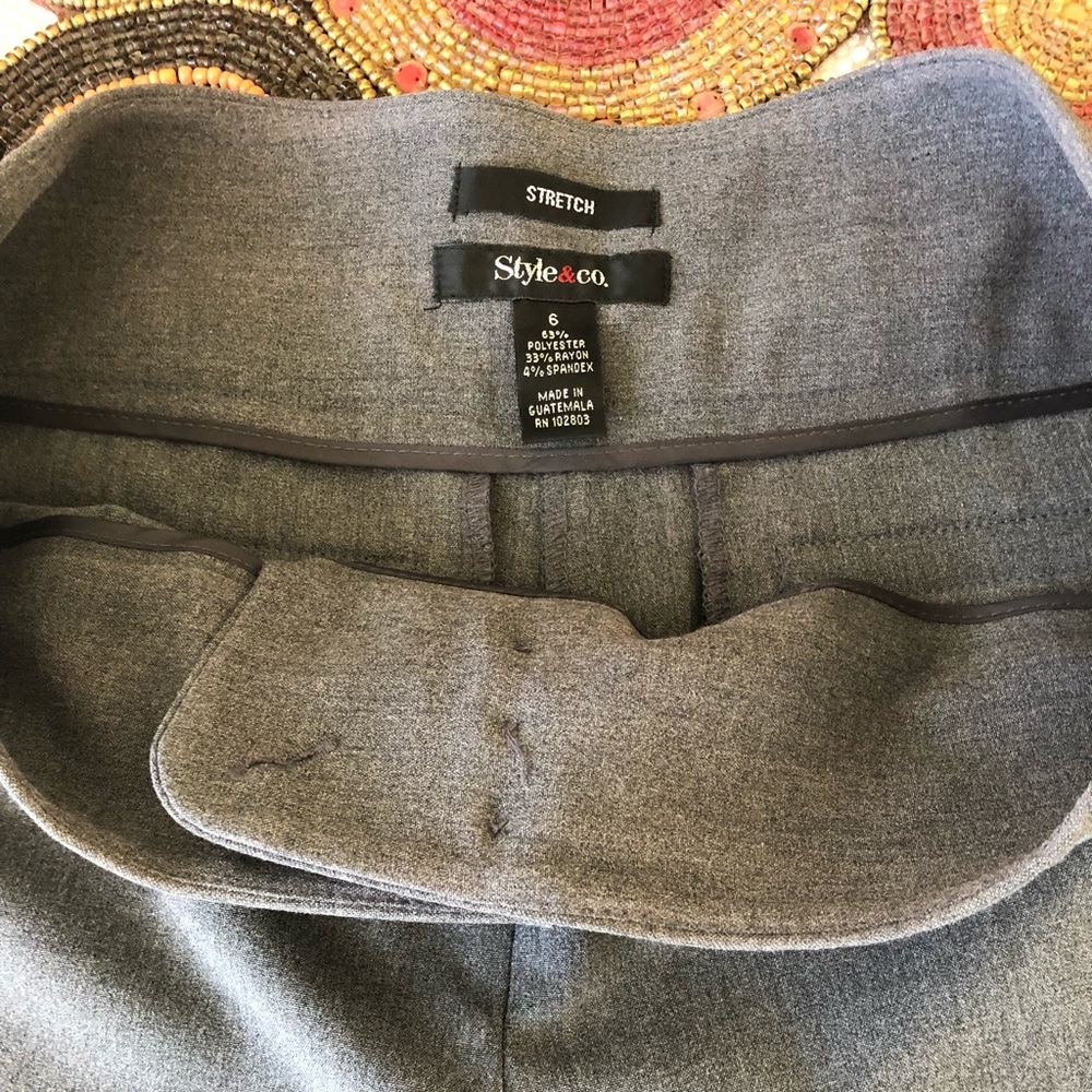 Style&Co Grey Wide-Leg Stretch Slacks